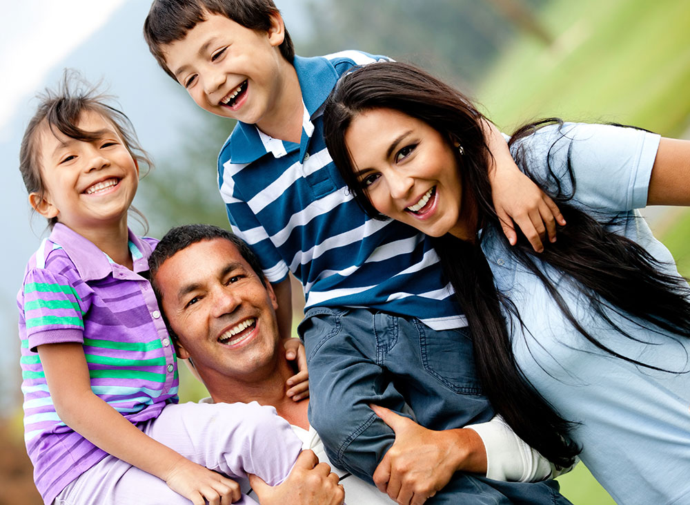Happy family enjoying wellbeing